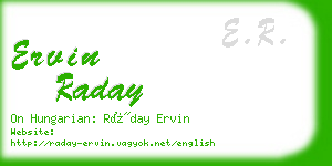 ervin raday business card